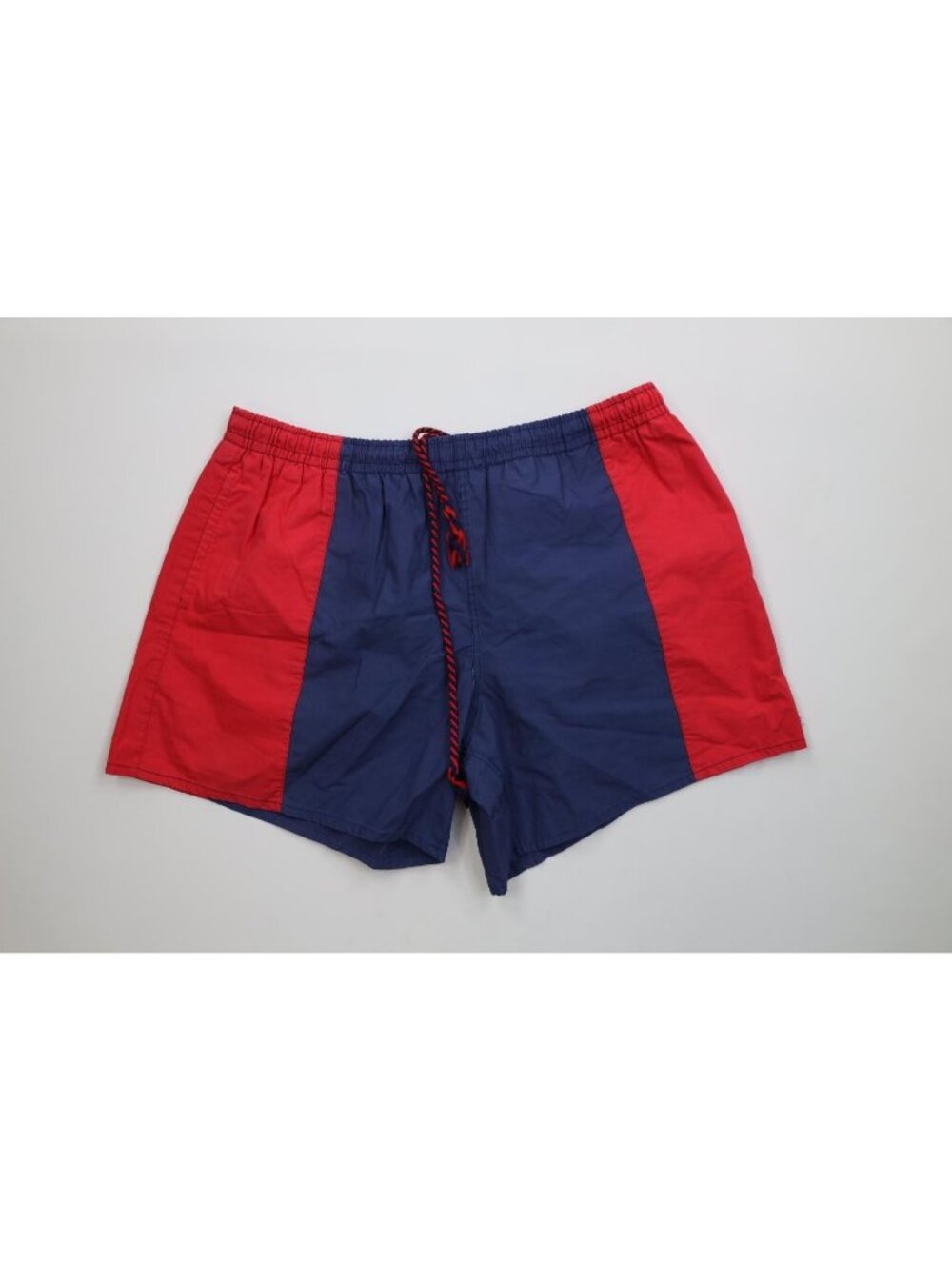 Vtg 90s Streetwear Mens Large Faded Color Block Above Knee Lined Shorts Trunks